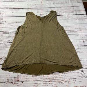 Lucky Brand flowy v neck brown green XL